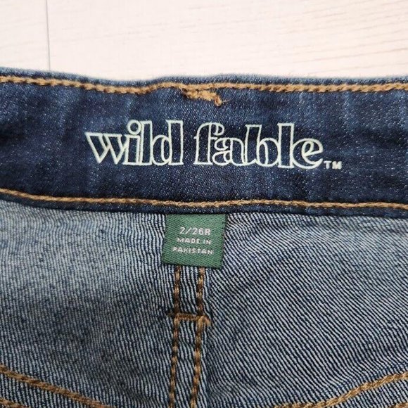 Wild Fable Solid Denim High Rise Flat Front Womens Size 2 Casual Blue Shorts - Picture 2 of 7